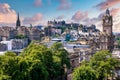 Panoramic view of the city of Edinburgh in Scotland at sunset Royalty Free Stock Photo