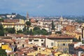 panoramic view of the city of Florence, mountains and roofs of houses Florence, Italy Royalty Free Stock Photo