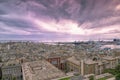 View of the city of Genoa at sunset - Liguria - Italy Royalty Free Stock Photo