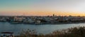 Panoramic view of the city of Havana and the bay from the Christ park of Havana at sunset Royalty Free Stock Photo
