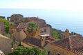 Panoramic view of the city inside the mythical castle of Monemvasia Royalty Free Stock Photo