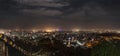 Panoramic view on city of Kathmandu in night-time lighting.