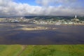 Siberian city of Khanty-Mansiysk, air view from the river Royalty Free Stock Photo