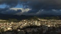 Panoramic view of the city of Loja in Ecuador with mountains on the horizon on a cloudy afternoon before the storm Royalty Free Stock Photo