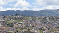 Panoramic view of the city of Loja in Ecuador with wind turbines on the horizon Royalty Free Stock Photo