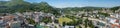 Panoramic view of the city Lourdes - the Sanctuary of Our Lady of Lourdes Royalty Free Stock Photo