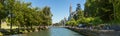 Panoramic view of the city Lourdes - the Sanctuary of Our Lady of Lourdes Royalty Free Stock Photo