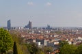 Panoramic view of the city of Lyon, MontÃÂ©e de Choulans Royalty Free Stock Photo