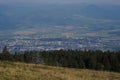 Panoramic view on city of Martin in green Turiec Basin in Slovakia.