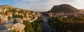 Panoramic view of the city of Mostar at sunset. Bosnia and Herzegovina