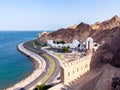 Panoramic view of the city Muscat capital of Oman and the coast of the Gulf of Oman from Fort Muttrah Royalty Free Stock Photo