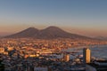 Panoramic view of the city of Naples with Vesuvius, Italy