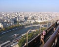 Panoramic view of the city of Paris from the top of the Eiffel Tower France Royalty Free Stock Photo