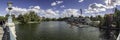 Panoramic view of the City Park Lake and Vajdahunyad Castle, Budapest, Hungary Royalty Free Stock Photo