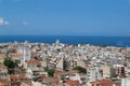 Panoramic view of city of Patras downtown and azure Mediterranean sea Royalty Free Stock Photo