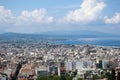 Panoramic view of city of Patras downtown and azure Mediterranean sea Royalty Free Stock Photo