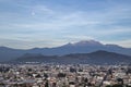 Panoramic view of the city, Popocatepetl volcano, Cholula, Puebla, Mexico