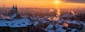 Panoramic view of the city of Prague in winter Royalty Free Stock Photo