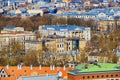 Panoramic view of the city of Riga, Latvia from the height of th