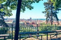 Panoramic view city and river Vltava in Prague, Czech Republic Royalty Free Stock Photo