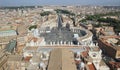 Panoramic view of the city of Rome from above the dome of the Ch