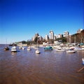 Panoramic view of the city of Rosario (Argentina) along the Parana river