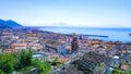 Panoramic view of the city of Salerno, the Gulf of Salerno