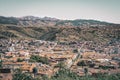 Panoramic view of city of Sucre in Bolivia, with colonial style buildings and mountains in the background Royalty Free Stock Photo