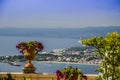 Panoramic view from the city of taormina of the sicilian coast Royalty Free Stock Photo