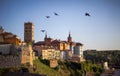 Panoramic view of the city of Teruel, Aragon, Spain, with one of its Mudejar towers