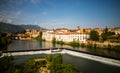 Panoramic view of the city with the wooden historic bridge Bassano del Grappa Royalty Free Stock Photo