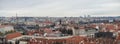 Panoramic view of the cityscape of Prague, Czech Republic, on a cloudy winter day Royalty Free Stock Photo