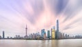 Panoramic view of city skyline with sunshine background, Pudong,Shanghai,China