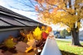 panoramic view of a clean, leaf-free gutter Royalty Free Stock Photo