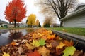 panoramic view of a clean, leaf-free gutter Royalty Free Stock Photo