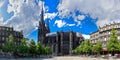 Panoramic view of Clermont-Ferrand cathedral and La Victoire square Royalty Free Stock Photo