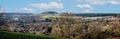 Panoramic view of Cley Hill seen from hilltop near Warminster, Wiltshire,