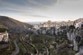Panoramic view of Cuenca city and the cliffs of the Huecar river gorge. Europe Spain Royalty Free Stock Photo