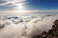 Panoramic view of the clouds over the Alps Royalty Free Stock Photo