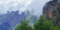 panoramic view of cloudy palani hills, monsoon clouds over mountains at kodaikanal in tamilnadu Royalty Free Stock Photo