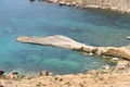 Panoramic view of the coast of Gnejna bay in Malta