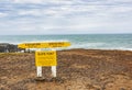 AA signpost at Slope Point which is the southernmost point of the South Island of New Zealand. Royalty Free Stock Photo