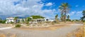 Panoramic view of coastal part of abandoned five-star hotel formerly Holiday Area Eco Dream Club Sea Resort