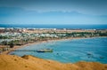 Panoramic view on coastal village Dahab in Egypt, Sinai peninsula by Red Sea