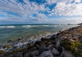 Panoramic view of the coastline and the beach of Tulum Royalty Free Stock Photo