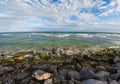 Panoramic view of the coastline and the beach of Tulum Royalty Free Stock Photo