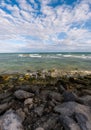 Panoramic view of the coastline and the beach of Tulum Royalty Free Stock Photo