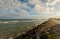 Panoramic view of the coastline and the beach of Tulum Royalty Free Stock Photo