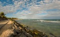 Panoramic view of the coastline and the beach of Tulum Royalty Free Stock Photo