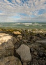 Panoramic view of the coastline and the beach of Tulum Royalty Free Stock Photo